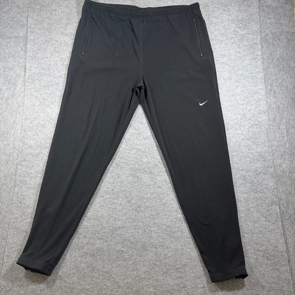 Nike Sweatpants Mens L Black Tapered Zip Pockets Drawstring Athletic Zip Ankles